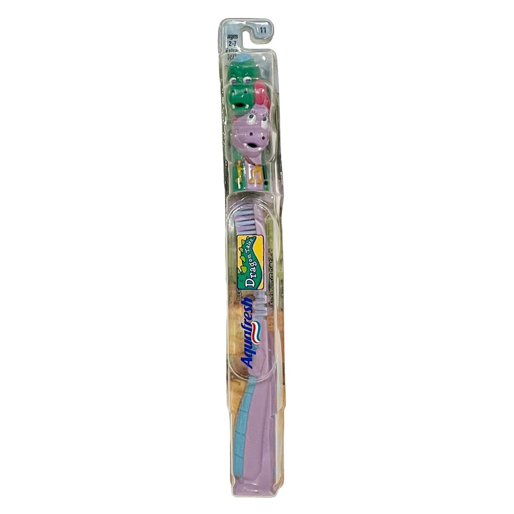 Aquafresh Dragontales Extra Soft Vintage Children Kids Toothbrsh Oral Care NEW